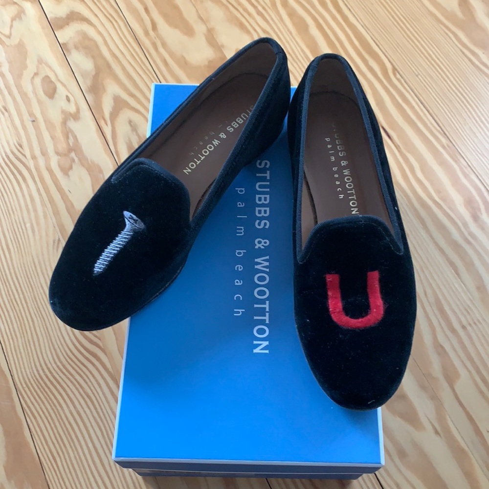 Stubbs & Wootton Screw U Velvet Slippers